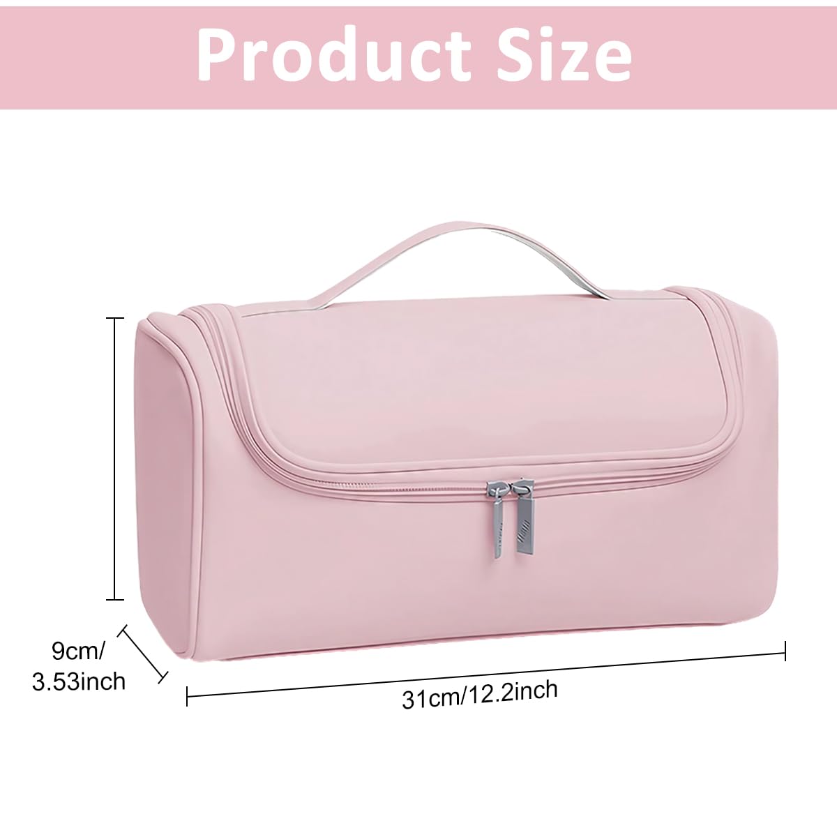MAYCREATE Travel Storage Bag for Dyson Airwrap with Hanging Hook and 5 Compartments | Pink PU Organizer