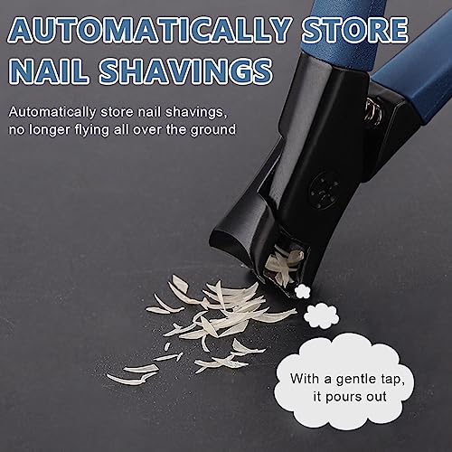 MAYCREATE® Thick Nail Clipper, Toenail Clipper with Long Handle Stainless Steel Nail Cutter for Tough Nails Thick Nails, Anti-splash Nail Clipper for Adults, Seniors, Manicure Nail Clipper 2 PCS