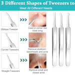 MAYCREATE® Blackhead Remover Tool Kit Pore Cleaning Tools, 15pcs Stainless Steel Blackhead Remover Tool Kit for Pimples, Blackheads, Whiteheads, Zit, Deep Pore Cleaning Tool with Storage Box