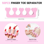 MAYCREATE Sponge Toe Separators for Pedicure and Manicure 50pcs with Ergonomic Foam Design | Pink