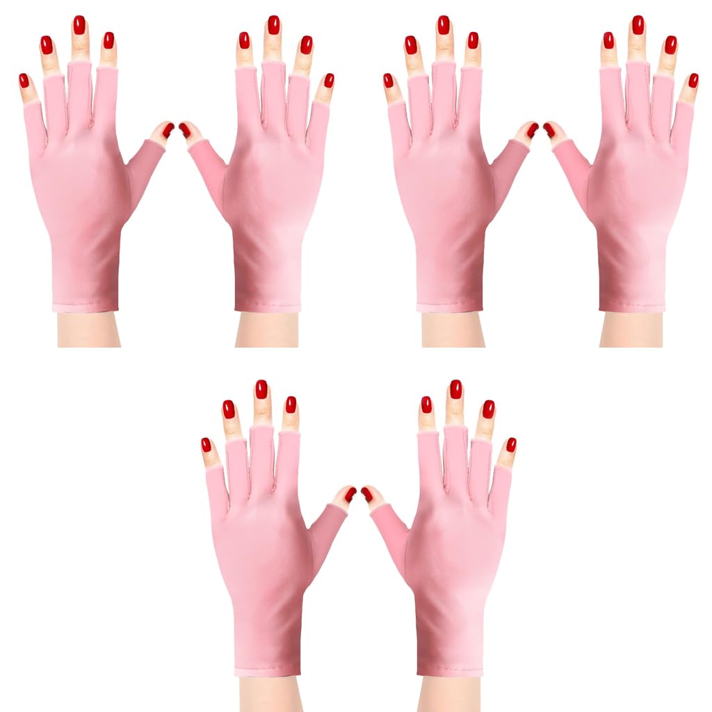 MAYCREATE Anti UV Gloves for Gel Nail Lamp with UPF 50 Protection | Stretchy Fingerless Design
