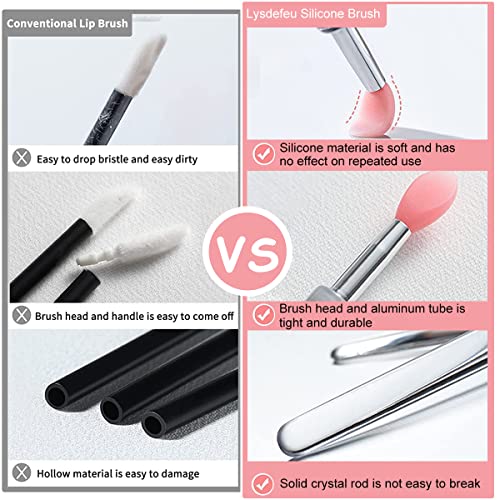 MAYCREATE® 6PCS Lip Brush for Lipstick Reusable Silicone Applicator with Cover Retractable Scrub for Gloss Cream Masks Applying Makeup Tools
