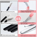 MAYCREATE® 6PCS Lip Brush for Lipstick Reusable Silicone Applicator with Cover Retractable Scrub for Gloss Cream Masks Applying Makeup Tools
