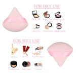 MAYCREATE Makeup Powder Puff for Face and Body with Triangle Design | 2pcs Pink Cotton