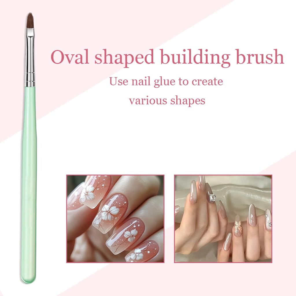 MAYCREATE Nail Art Brush Set for DIY and Salon Use with 6 Pieces & 2‑in‑1 Dotting Tool