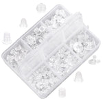 MAYCREATE Earring Backs for Studs featuring 600 pcs clear silicone clutch stoppers | DIY jewelry making accessories