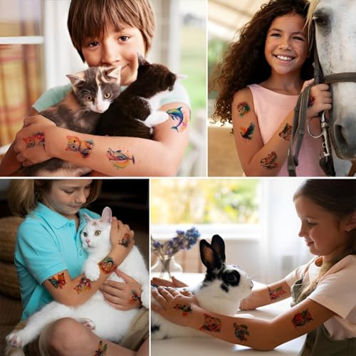 MAYCREATE® Tattoo Sticker Animal-themed Temporary Tattoos Waterproof Watercolor Style Tattoo Sticker Sets Party Decorative Temporary Tattoos Stickers for Arm, Face, Hands
