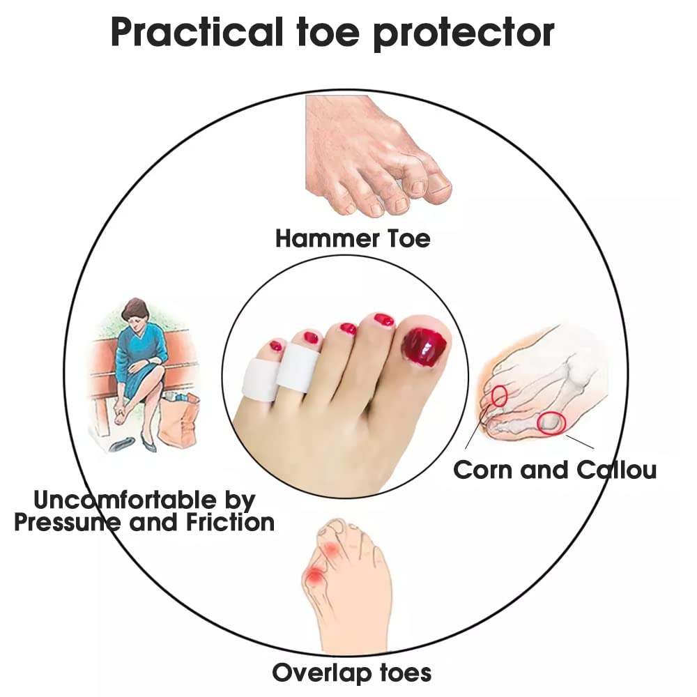MAYCREATE Toe Separator for Women with Soft SEBS Gel Caps 10 pcs | Washable and Cuttable Protectors