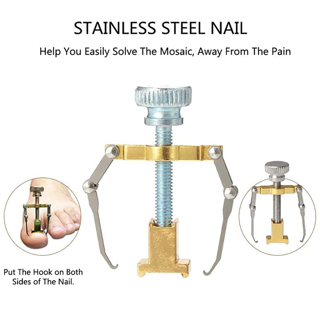 MAYCREATE Toe Nail Correction Tool for Ingrown Nails with Lever Mechanism | 3Pcs Stainless Steel Pedicure Set