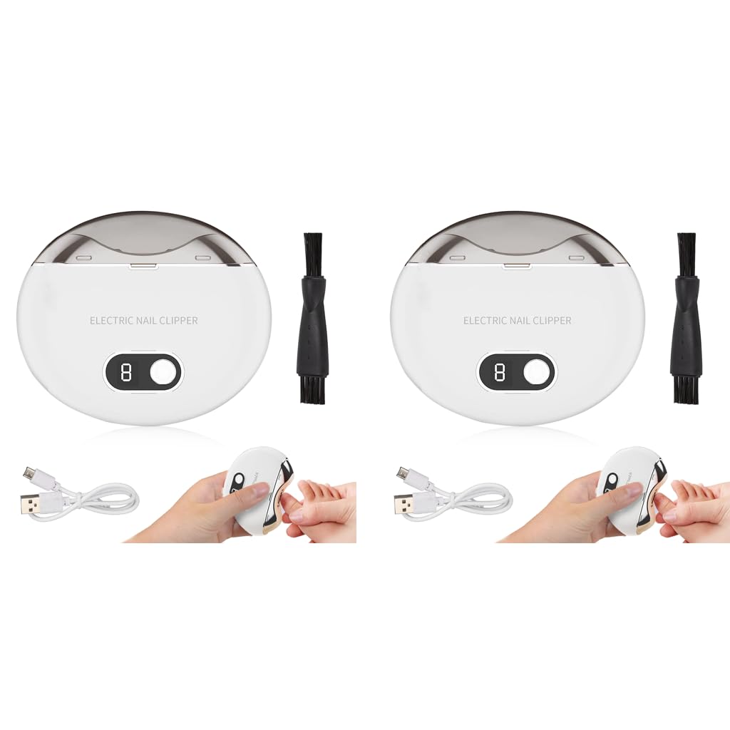 MAYCREATE Electric Nail Clipper with UV Light and LCD Display | 3 Speeds USB Rechargeable