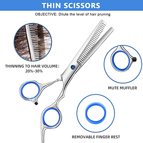 MAYCREATE® Full Set Hair Cutting Scissors Kit Professional Hair Dressing Barber with Storage Case for Men Women Adult Kids Cut 2 PCS