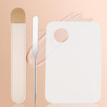MAYCREATE Makeup Spatula and Palette Set for Foundation Mixing with 16cm Steel Tool | Clear Acrylic Palette