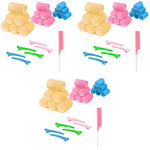 MAYCREATE Heatless Hair Curler Roller Kit with 18 Pieces in 3 Sizes and 6 Bang Clips | Includes Comb