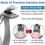 MAYCREATE Nail Cutter for Men Heavy Duty Stainless Steel Nail Clipper with Catcher Anti Splash Nail Clipper Nail Clipper for Men Toe Nail Cutters