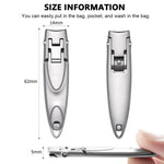 MAYCREATE® Nail Cutter For Men, Nail Clippers Wide Jaw Opening Stainless Steel Foldable Nail Trimmer Anti Splash Toenail Clippers Travel Portable Pedicure Manicure Kit