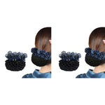 MAYCREATE Hair Snood Net for Women featuring Embroidered Flower Clip Mesh | 2 PCS for Work and Dance