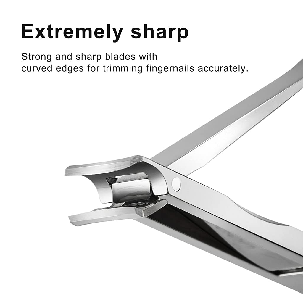 MAYCREATE Nail Clippers for Travel with 1.2×5.2 cm Foldable Design and Leather Cover | Stainless Steel Cutter with Built in Nail File