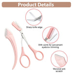 MAYCREATE Eyebrow Trimmer Kit Set including 12PCS Grooming Tools for Women and Men | Razor and Tweezer Duo