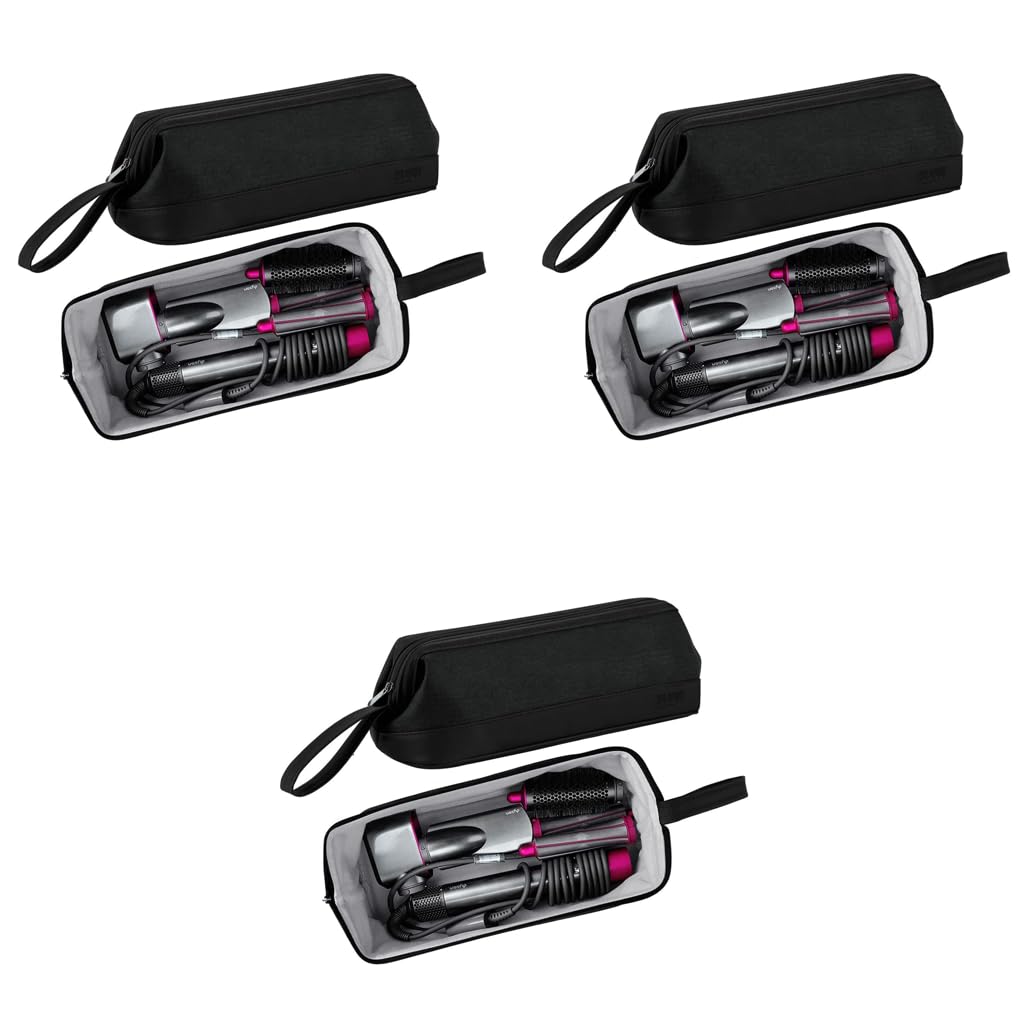 MAYCREATE Hair Tools Travel Bag for Dyson and Shark Flexstyle featuring 40x19x16cm Capacity | Waterproof Black Organizer