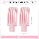 MAYCREATE Hair Volume Clips for Instant Lift with 5 Tong Design and Ergonomic Handle | 2 Pack Pink