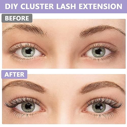 MAYCREATE® False Eyelash Extensions Kit DIY 160pcs Eye Lashes Clusters 11-12-13mm Mixed Natural Curl False Eyelashes for Women Girls Home Use Wispy Lash X 3