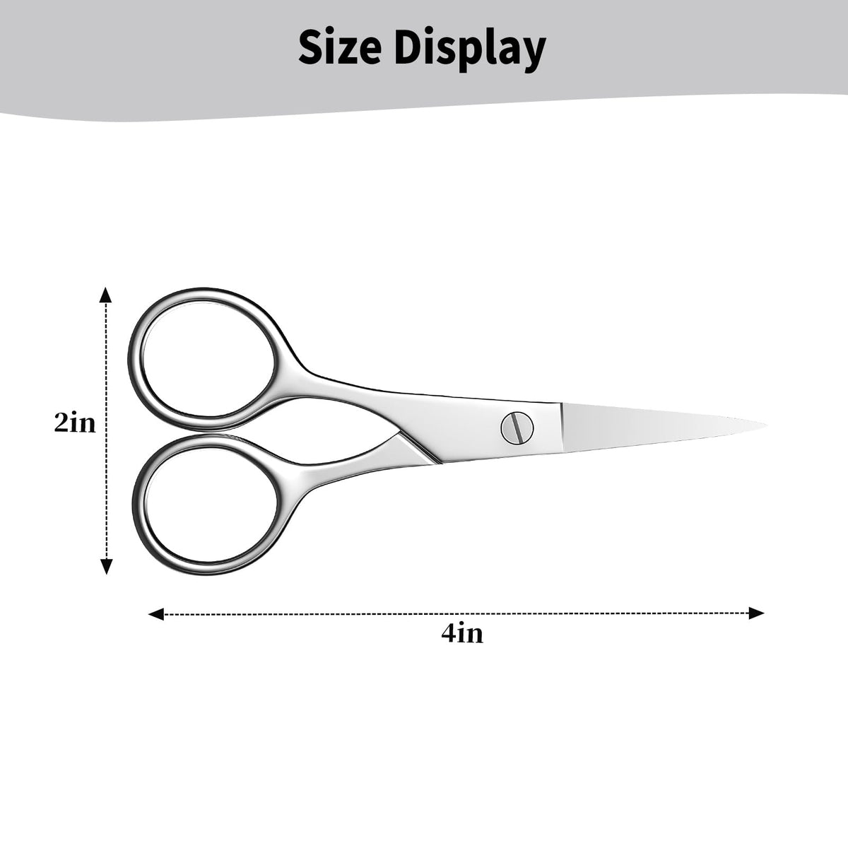 MAYCREATE Small Grooming Scissors Stainless Steel Facial Hair Scissors Trimmer Pointed Tip Straight Scissors Portable Beauty Scissors for Men Women