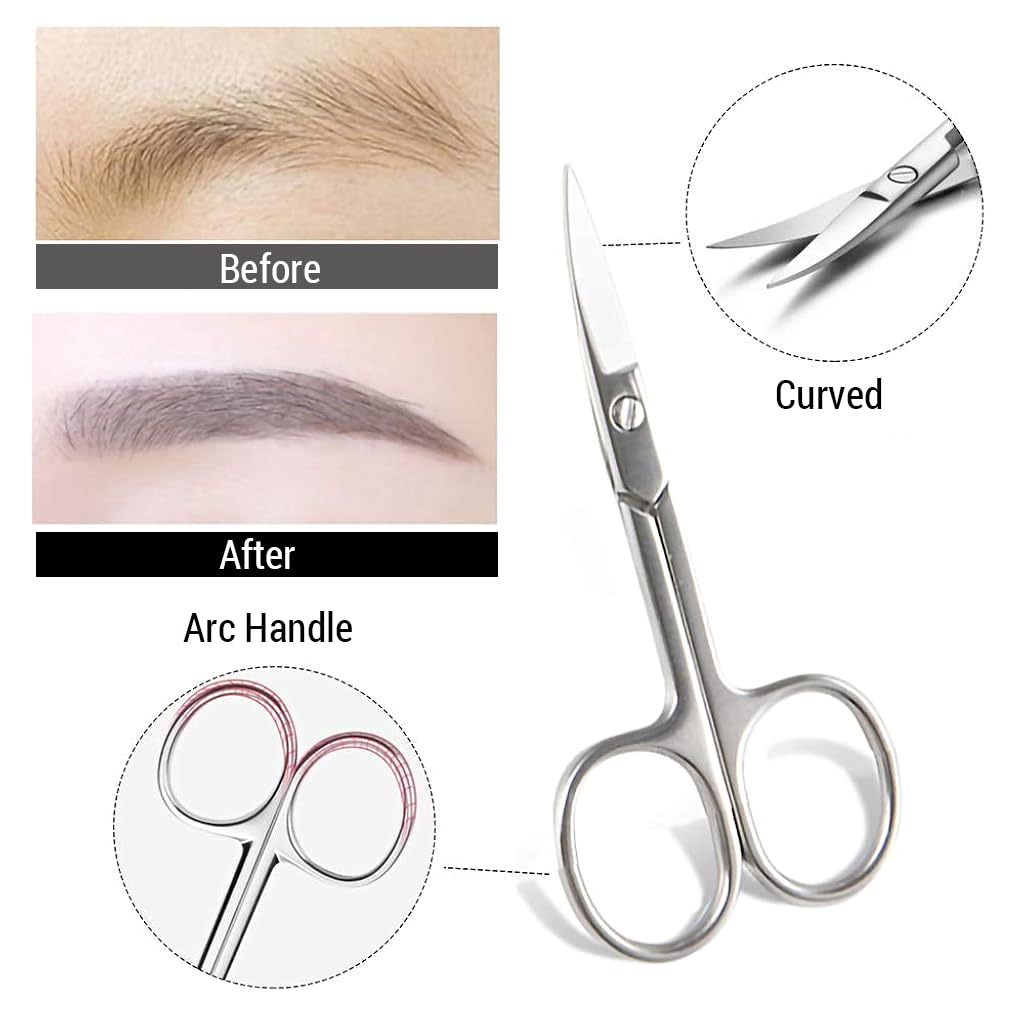 MAYCREATE Eyebrow Trimmer Kit 6 Pcs for Precise Grooming with Stainless Steel Tools | Travel Ready for Women and Men