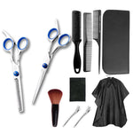 MAYCREATE Scissors for Hair Cutting with Adjustable Screw and Stainless Steel | 10 Pcs Set