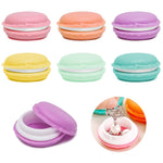 MAYCREATE 6Pcs Mini Travel Jewelry Box Creative Colorful Macaron Case Plastic Macaron Jewelry Box Storage Boxes for Makeup Bags Multi Purpose Storage Box for Earrings, Chain Bracelets, Necklace