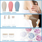 MAYCREATE® 33PCS Travel Bottles for Toiletries Refillable Bottle Empty Containers Cream Jars Spray Bottle Kit for Lotion Shower Gel Shampoo