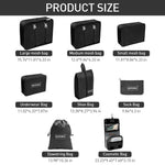 MAYCREATE Travel Organizer Packing Cubes 8 Pcs Set with Mesh Cover Bags and Laundry Bag | Lightweight Polyester Luggage Organizers