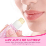 MAYCREATE Lipstick Holder Keychain Sleeves with Quick Release Buckle 2.6 x 6 cm Black & Pink for Women