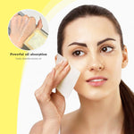 MAYCREATE Blotting Paper for Oily Skin with Built in Mirror and Puff | 200pcs Natural Linen Sheets