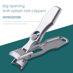 MAYCREATE® Nail Clippers For Men Stainless Steel Nail Cutter with Leather Cover Toenail Clippers for Thick Nails, Professional Nail Cutter