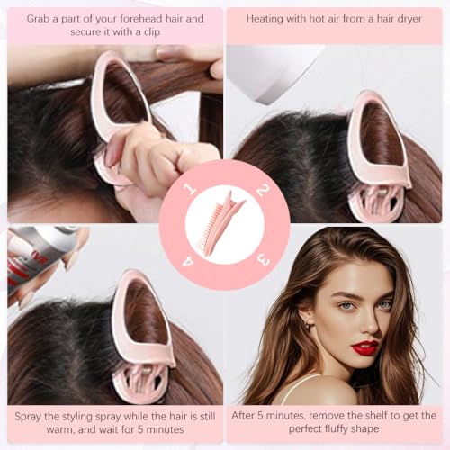 MAYCREATE® Hair Volume Clip 8PCS Volumizing Comb Root Clips for Curly Roots at Top Root Lifting Fluffy Volumizer Tool Light Pink