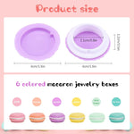 MAYCREATE 6Pcs Mini Travel Jewelry Box Creative Colorful Macaron Case Plastic Macaron Jewelry Box Storage Boxes for Makeup Bags Multi Purpose Storage Box for Earrings, Chain Bracelets, Necklace