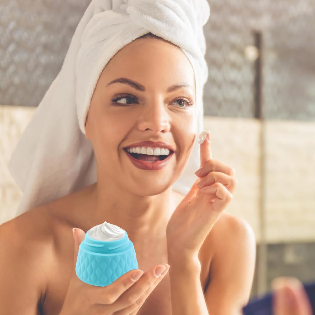 MAYCREATE Silicone Travel Jars for Toiletries featuring Twist Off Lids and 4pcs 30ml Set | BPA Free Containers