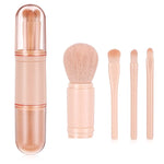 MAYCREATE Makeup Brush Set for Travel with 4 in 1 Retractable Capsule Design | Nude Color