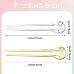 MAYCREATE Hair Stick for Bun featuring U Shaped Metal Design 15cm Pins in Gold & Silver