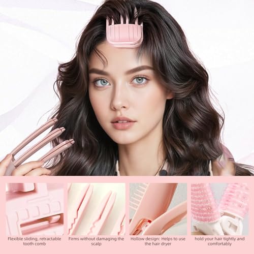 MAYCREATE® Hair Volume Clip 8PCS Volumizing Comb Root Clips for Curly Roots at Top Root Lifting Fluffy Volumizer Tool Light Pink