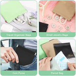 MAYCREATE® 12PCS Pocket Cosmetic Bag Small Pouches Women Waterproof PU Makeup Bags Travel Organizer Coin Purse Lipstick Headphones Jewelry Accessories No Zipper Self-Closing Assorted