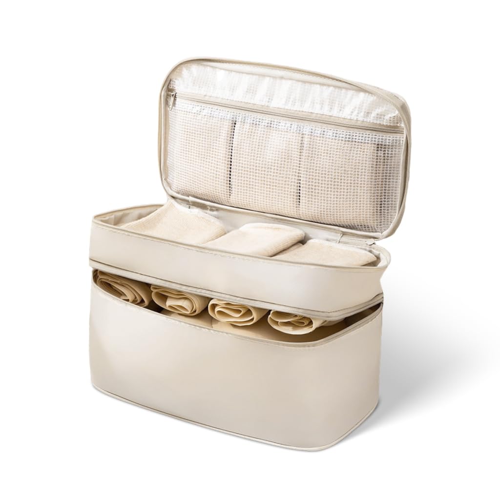 MAYCREATE Bra Organizer for Travel with Double Layer Design and Waterproof Oxford Cloth