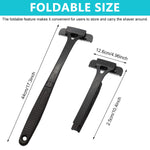 MAYCREATE Back Shaver for Men with 17.5 in Foldable Handle and Screw Fixed Blade Head | Wet or Dry Body Hair Removal