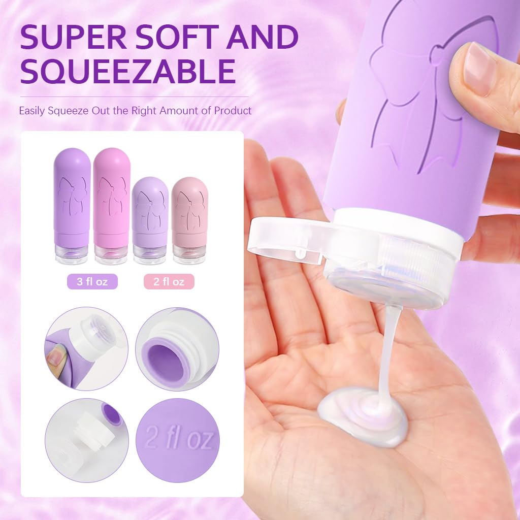 MAYCREATE Travel Bottle Kit for Toiletries with Leakproof Air Valve | 32pcs BPA Free Silicone Set