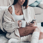 MAYCREATE Temporary Tattoo Stickers for Body Art with 35 Sheets Waterproof Floral Designs