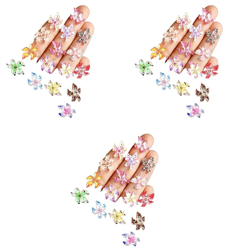 MAYCREATE Flower Nail Art Charms 180 pcs for DIY Decorations featuring 3D Floral Designs