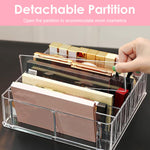 MAYCREATE Makeup Organizer for Vanity with 8 Section Dividers and Clear Acrylic Design | 23.5 x 24.5 x 7 cm Countertop Storage