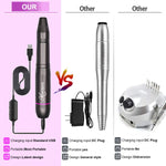 MAYCREATE Nail Drill Machine for Manicure and Pedicure with 20000rpm Speed and 25pcs Bits | Portable Electric Filer for Acrylic Gels and Callus Removal