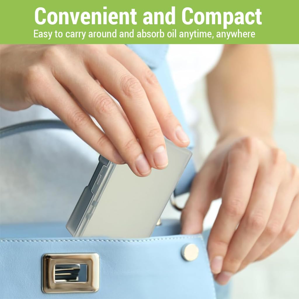 MAYCREATE Oil Blotting Paper for Oily Skin with Dual-Action Linen Fibers 300pcs | Portable Case