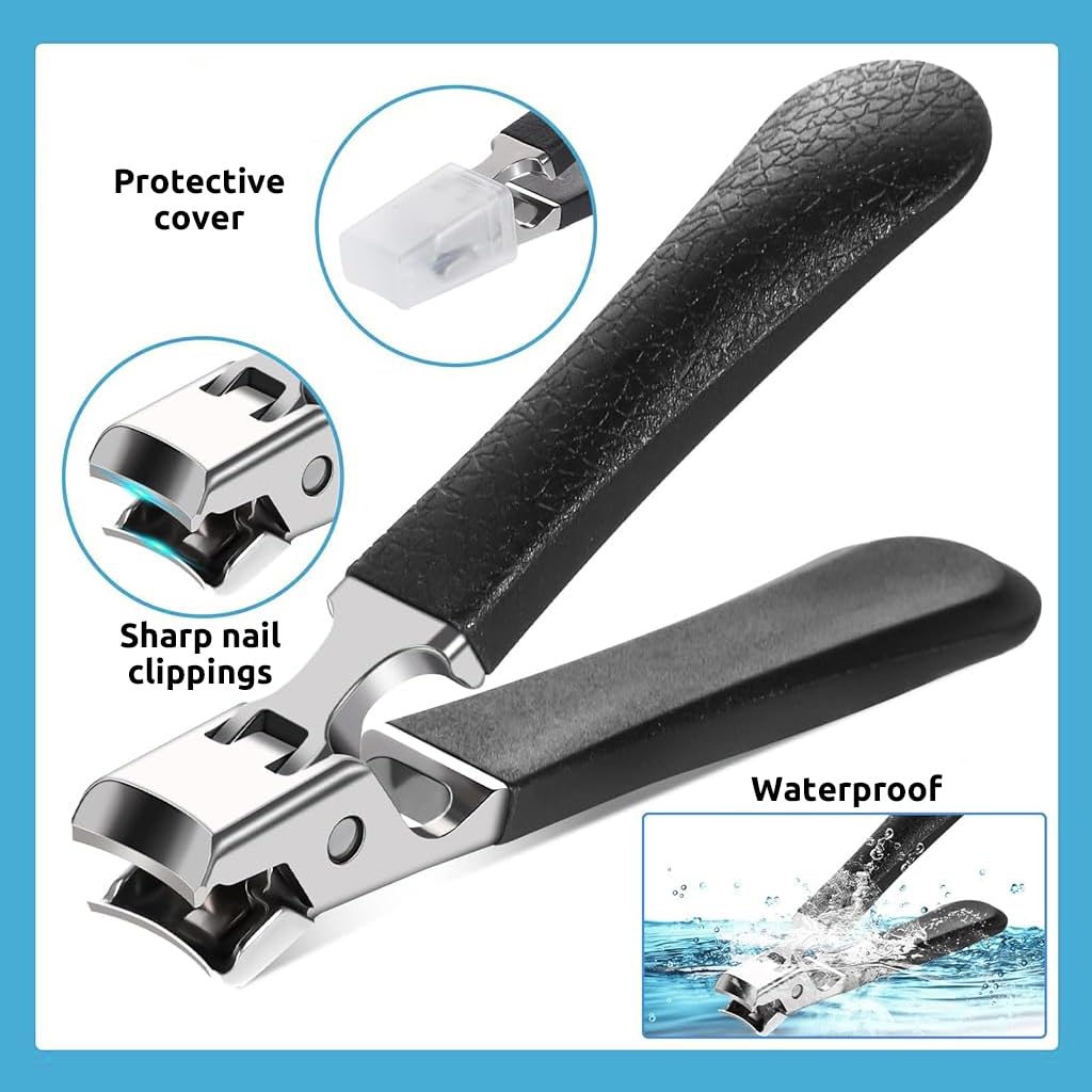 MAYCREATE Toenail Clipper for Thick Nails with 13mm Wide Jaw and 8cm Ergonomic PP Handle